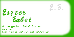 eszter babel business card